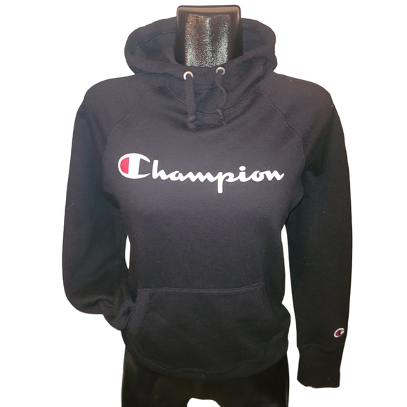 Champion Black Pullover Hoodie XS - Picture 2 of 7